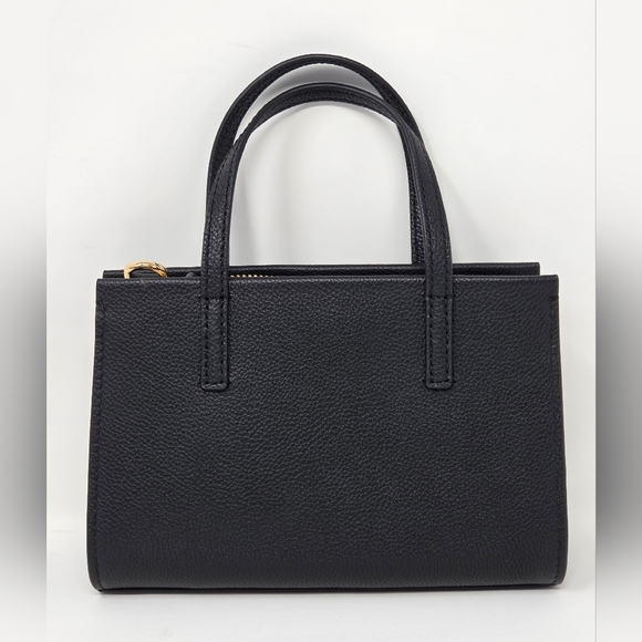 Tory Burch Blake Mini Tote in black pebbled leather. - Picture 2 of 8